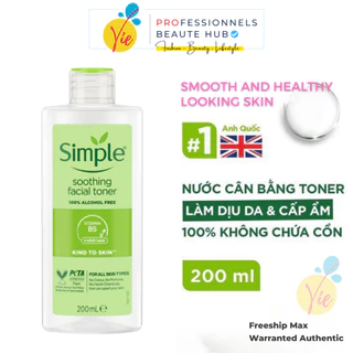 Nước Hoa Hồng Simple Dành Cho Da Nhạy Cảm - Simple Kind to Skin Soothing Facial Toner 200ml