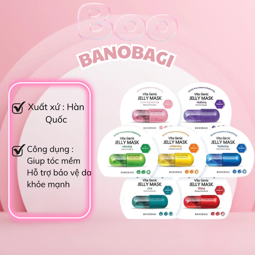 MẶT NẠ CẤP ẨM SÁNG DA BANOBAGI - Full Hộp (10 miếng)