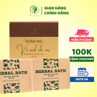 [ Giảm 50K - Đơn 459K ]Bộ thảo mộc xông hơi cơ bản Wonmom ( 1 Hộp xông vùng kín + 2 Hộp xông tắm sau sinh loại 6 túi/hộp