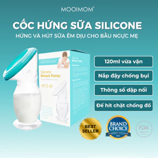 [CHÍNH HÃNG] MOOIMOM Cốc Hút Sữa Phễu Hút Sữa Từ Silicone Thực Phẩm An toàn Cho Bé A7002