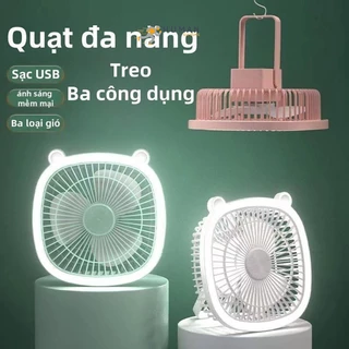 Quạt treo tường tích điện có đền led đề bàn hay treo tường 3 cấp độ gió tiện dụng cho mọi nơi