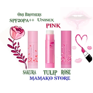 Son dưỡng có màu hồng nhẹ của hoa Tulip Omi  Menturm Med lip chống tia UV nhẹ 3.5g SPF12 #sonduongnoidianhat