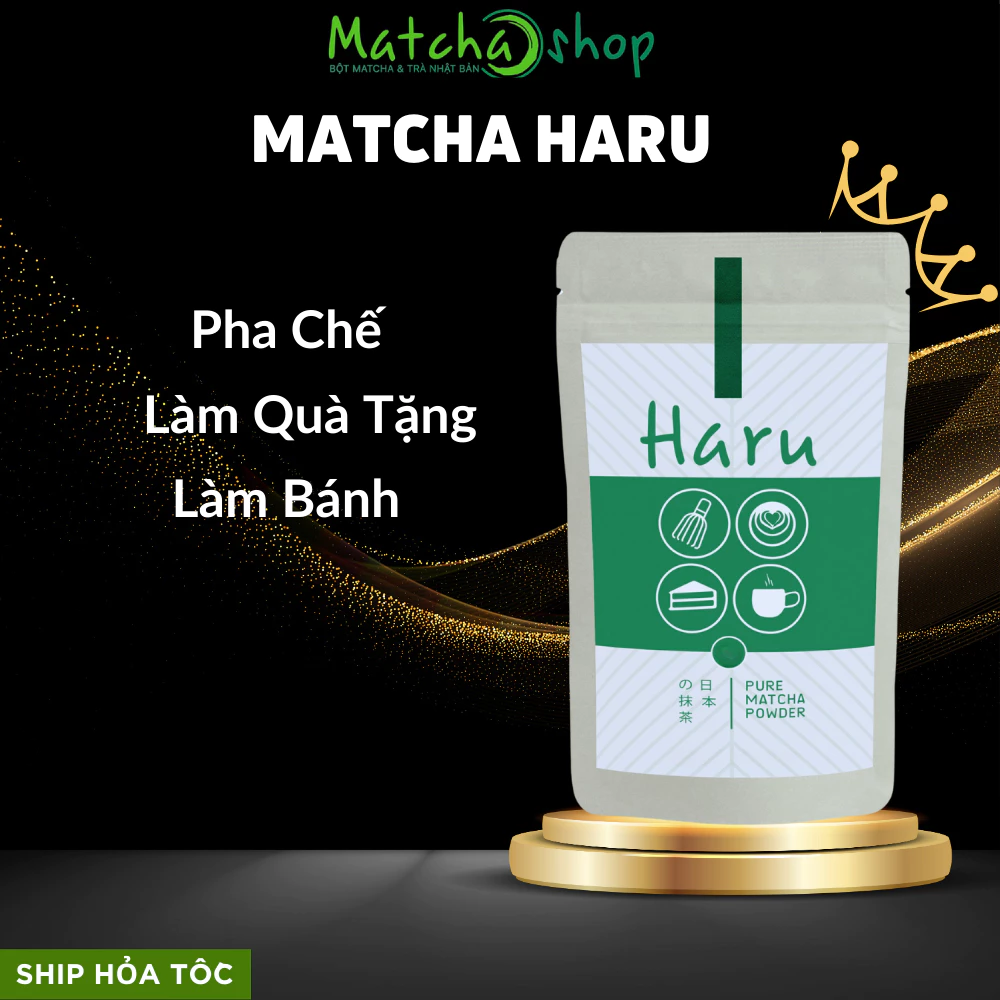 Bột Matcha trà xanh Matcha Haru [ Matcha Nhật ] Làm  đồ uống,Làm bánh, Quà Tặng