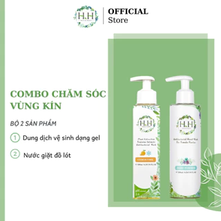 Combo Dung Dịch Vệ Sinh Phụ Nữ HH Dạng Gel 200ml + Nước Giặt Tay Đồ Lót Hữu Cơ HH 200ml Chiết Xuất Tự Nhiên An Toàn