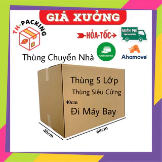 60x40x40 Thùng carton chuyển nhà, chuyển văn phòng, Giấy 5 Lớp, Siêu Cứng