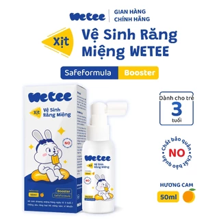 [3 TUỔI] Xịt Vệ Sinh Răng Miệng Wetee Cho Bé Từ 3 Tuổi 50ml, Hương Cam, Hỗ Trợ Vệ Sinh Răng, Ngừa Sâu Sún