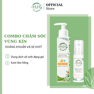 (Combo Kháng Khuẩn Săn Chắc) Dung Dịch Vệ Sinh Phụ Nữ HH Dạng Gel 200ml + Kem Dưỡng Vùng Kín HH 30g Chiết Xuất Tự Nhiên