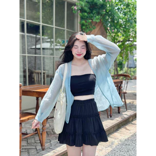 Áo khoác cardigan tơ xốp CHIBEST LAD64