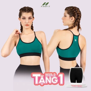 Áo bra thể thao tập Gym Yoga Pilates FANFIT FFSB001 - Phối viền màu, 2 dây ôm sát dày dặn - Tặng mút ngực - FANFIT