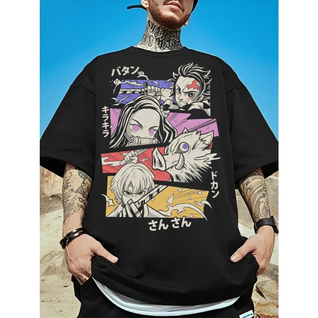 Áo Thun Form Rộng Anime, Áo thun nhiều size Kimestu no Yabai, Tanjiro, Inosuke, zenitsu, Nezuko tshirt