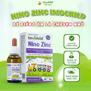 Kẽm Nhỏ Giọt Cho Trẻ Từ Sơ Sinh Nino ZinC IMOCHILD, Cải Thiện Biếng Ăn, Đề Kháng Khỏe lọ 30ml