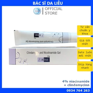 Actreat gel (20g) Kem dưỡng ẩm niacinamide 4% + ks clinda, cho da dầu mụn, kiềm dầu mờ thâm nhẹ bacsidalieu new