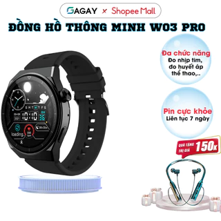 Đồng hồ thông minh Smart Watch W03 Pro, đồng hồ thể thao điện tử theo dõi sức khoẻ, công nghệ cao GD415
