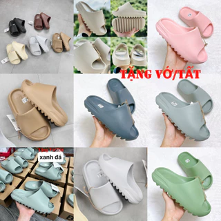 Dép đúc Slide Da Vân Nhám chống nước 🎁 FREESHIP + TẶNG VỚ 🎁 quai ngang nam nữ, đế cao 5cm chất xịn cao cấp màu trà sữa