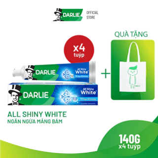 Bộ 4 Kem Đánh Răng Darlie All Shiny White Whitening Ngừa Mảng Bám và Trắng Răng 140g