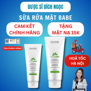 Sữa Rửa Mặt Babe Stop Akn Purifying Cleansing Gel, Babe Sữa Rửa Mặt, Srm Babe Chính Hãng Làm Sạch Sâu Cho Da Dầu Mụn