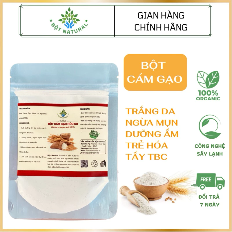 Bột cám gạo sữa nguyên chất hữu cơ 100Gr - Trắng da, dưỡng ẩm, mờ thâm sạm