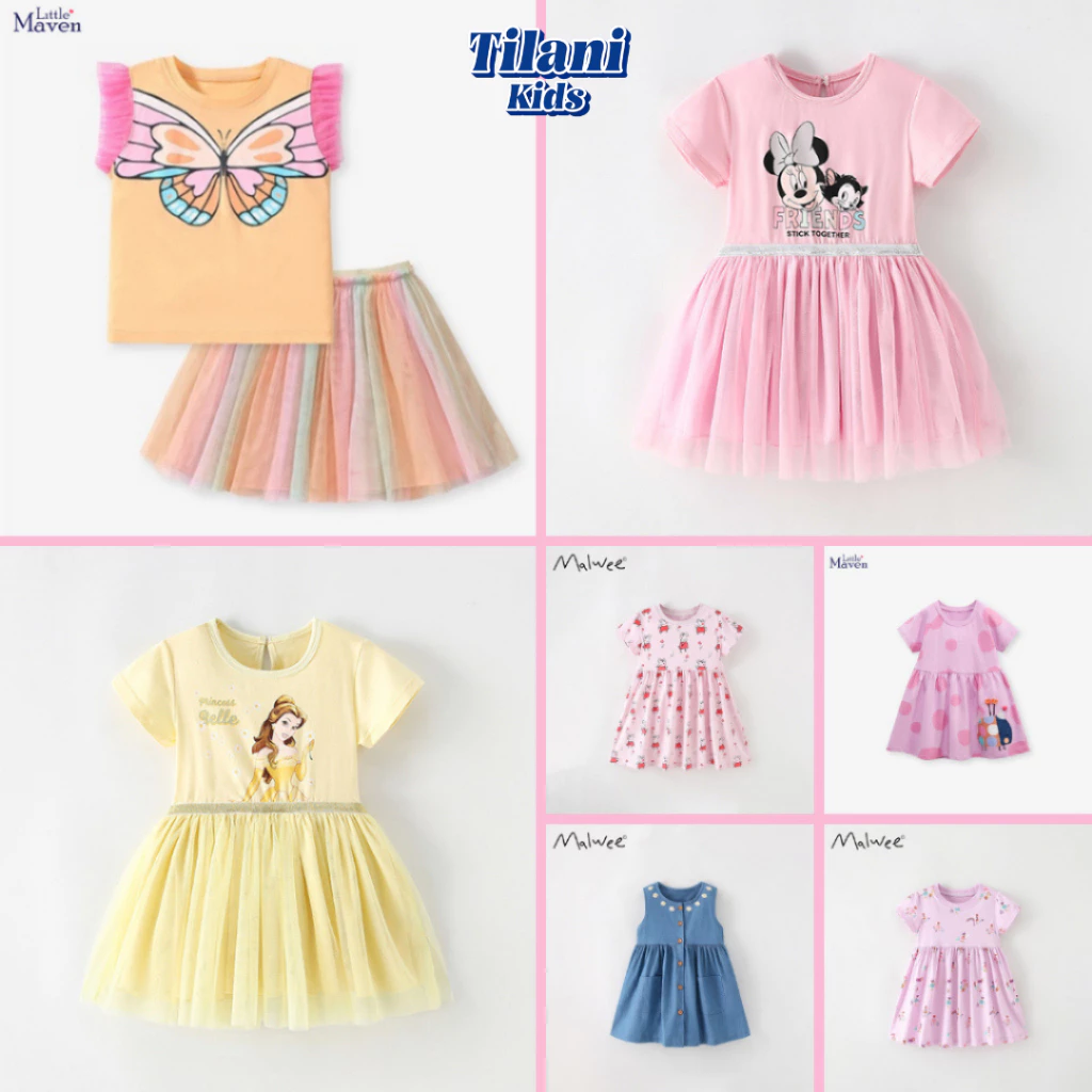 BST váy cotton xinh xắn Little Maven, Malwee mềm mịn cho bé 2-8 tuổi - TILANI Official Store