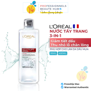 Nước Tẩy Trang Làm Sạch Cho Da Dầu L'oreal Revitalift Crystal Purifying Micellar Water