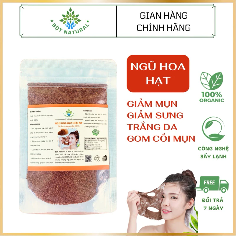 Mặt Nạ Ngũ Hoa Hạt 100gr - giúp đẩy mụn, trắng da, giảm sưng, mụn nhọt, mụn mủ, đầu đen