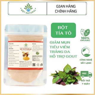 Bột lá tía tô sấy lạnh nguyên chất 100gr dưỡng trắng da, mờ thâm nám, ngừa mụn, hỗ trợ gout