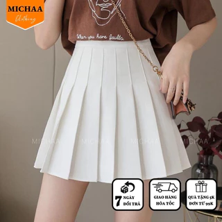 Chân Váy XẾP LY TENNIS Nữ Ngắn Dáng Xòe Lưng Cạp Cao Chữ A Có Lót Trong MICHAA CV03