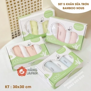 Set 5 khăn sữa Nous chất liệu sợi tre, nu muslin siêu mềm mịn cho bé