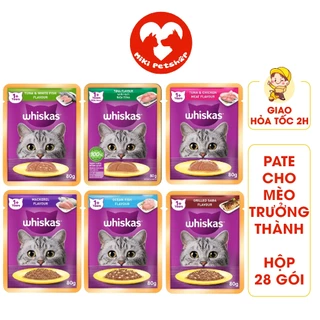 THÙNG 28 GÓI Pate Cho Mèo Trưởng Thành Pate Whiskas 80g - Miki Petshop