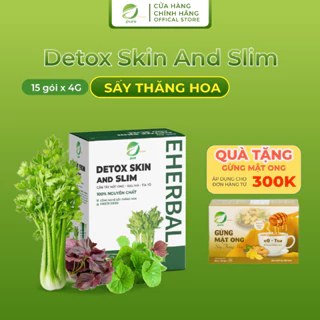 Bột Eherbal DETOX SKIN & SLIM chính hãng hộp 15 gói x 4g nguyên chất hỗ trợ giảm cân, làm đẹp da