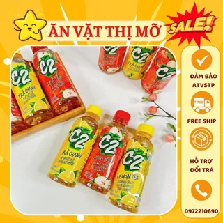 Nước C2 trà đào, trà chanh, trà táo 225ml Date mới, Ăn vặt Thị Mỡ