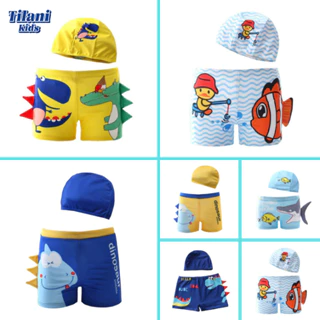 Set quần bơi kèm mũ bơi họa tiết khủng long A1967 Cho Bé Trai 2-7 Tuổi - TILANI Official Store