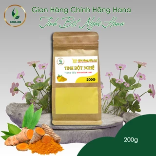 Tinh bột nghệ nguyên chất bảo vệ dạ dày làm đẹp da làm chậm quá trình lão hóa Hộp 200g Hana Bio - Green