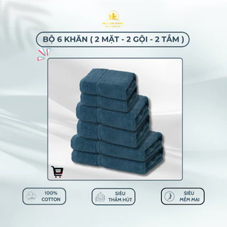 Khăn Tắm Gội Mặt Combo 6 Chất Cotton Cao Cấp Siêu Mềm Mại Thấm Hút