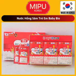 (Date 3/2027) Nước Hồng Sâm Trẻ Em Baby Bio Hàn Quốc Hộp 30 gói x 20ml