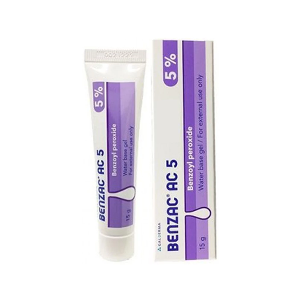 Gel chấm giảm mụn Benzac 2.5% và 5 Benzoyl Peroxide 15g/60g