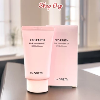 Kem chống nắng Nâng Tông The Saem Eco Earth Pink Sun Cream EX SPF50 ngăn ngừa tia UVA và UVB 50g