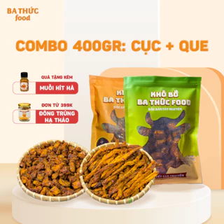 [COMBO 400G] Combo 200G khô bò viên + 200G bò khô que, thích hợp làm đồ ăn vặt | BA THỨC FOOD