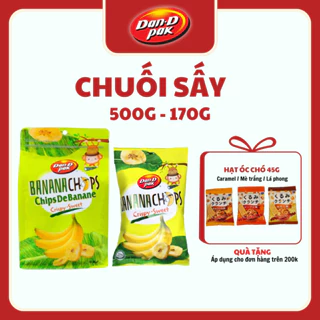 Thùng chuối sấy siêu giòn tự nhiên 170g x 24 gói, 500g x 12 gói Dan D Pak