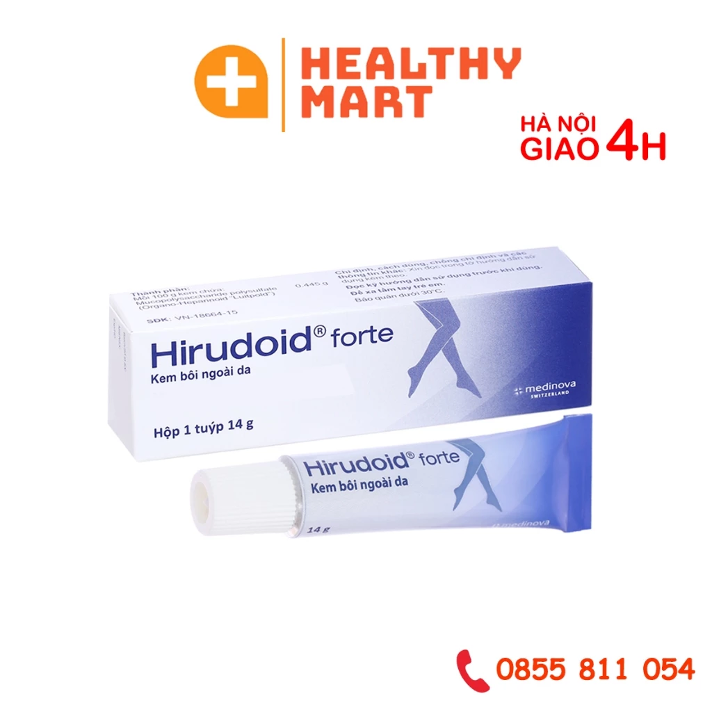 ✔️️️ Hirudoid Kem Tan Bầm, Hỗ Trợ Giảm Giãn Tĩnh Mạch Hirudoid Forte 14g DKSH