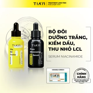 Combo 2 Serum Dưỡng Sáng Da Tia'm, Kiềm Dầu, Thu Nhỏ LCL, Ngăn Mụn Tia'm Niacinamide 40ml