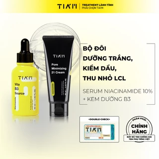 Bộ Đôi Dưỡng Trắng, Kiềm Dầu, Thu Nhỏ Lỗ Chân Lông Serum Niacinamide 10% + Kem Dưỡng Niacinamide 60ml