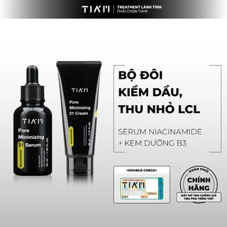 Bộ Đôi Kiềm Dầu, Thu Nhỏ Lỗ Chân Lông Serum Niacinamide 20% 40ml + Kem Niacinamide 60ml