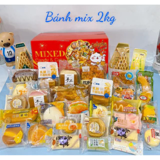 [Thùng 2 kí] Bánh Mix sẵn thùng đỏ mẫu y hình