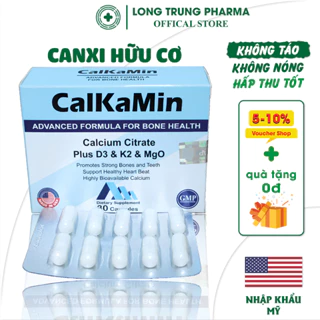 Canxi hữu cơ CalKaMin Bổ sung canxi, magie, D3, K2-Mk7 cho bà bầu, giúp xương chắc khỏe (hộp 30 viên) - nhập khẩu Mỹ