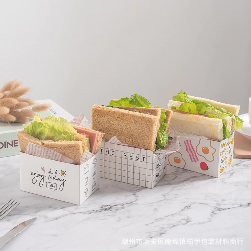 Hộp giấy đựng bánh mì Sanwich/ bánh Bông lan