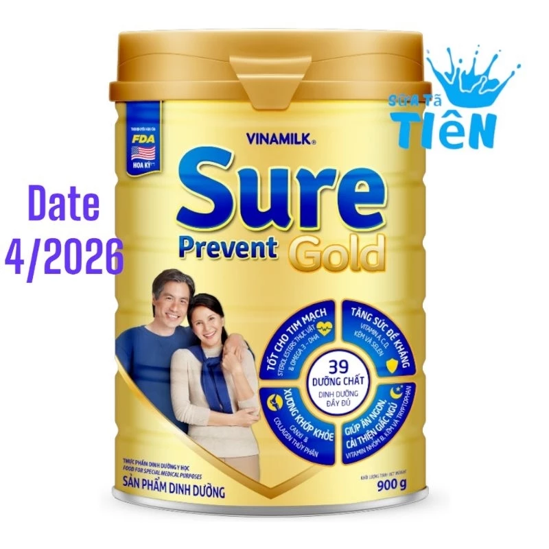 Sữa bột Vinamilk Sure Prevent 900g (Hộp thiếc)