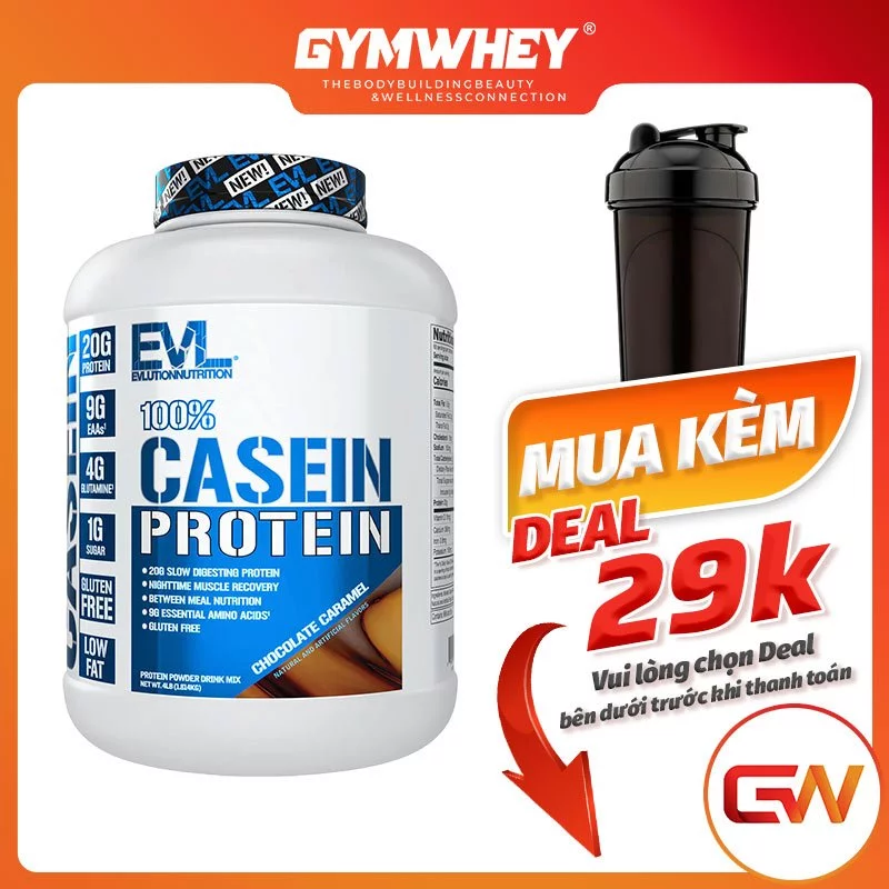 EVL 100% CASEIN PROTEIN 4LBS 1.8KG Bổ Sung Protein, Hỗ Trợ Tăng Cơ