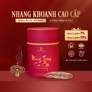 Nhang vòng trầm hương cao cấp xông nhà, đón tài lộc Thiên Mộc Hương hộp 40 khoanh hương dịu ngọt