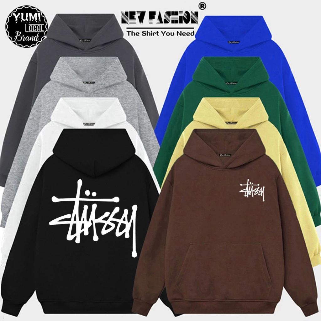 Áo Hoodie STUSY CHỮ ĐEN TRẮNG Local Brand nỉ bông cực dày form rộng Unisex (HD7030L - Full Box)