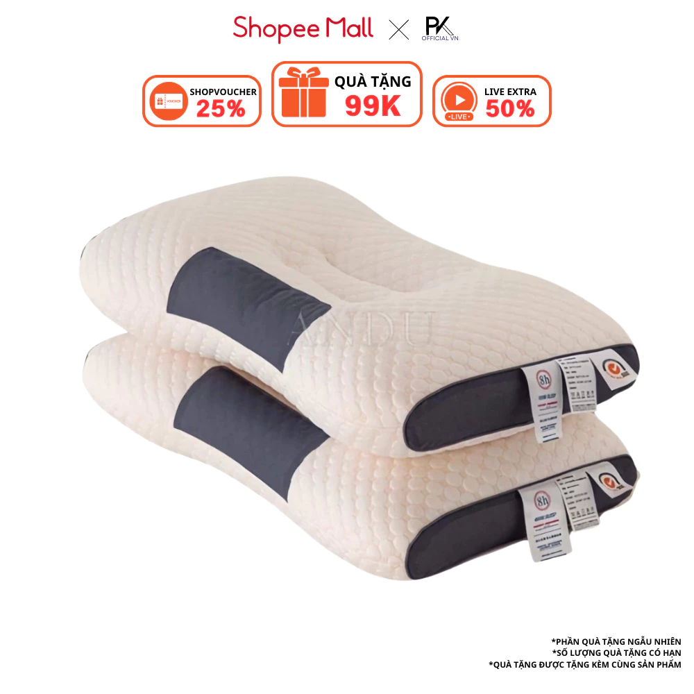 Gối Ngủ Chống Đau Cổ Vai Gáy Giảm Mệt Mỏi Chất Liệu Vải Bông Dệt Kim Cao Cấp (didooglt)